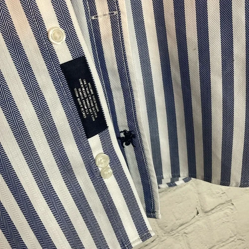 Hart Schaffner Marx Cotton Button Down Shirt Size 17 1/2, 33 - Picture 3 of 7